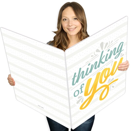 Big Dot of Happiness Thinking of You - Just Because Giant Greeting Card - Big Shaped Jumborific Card